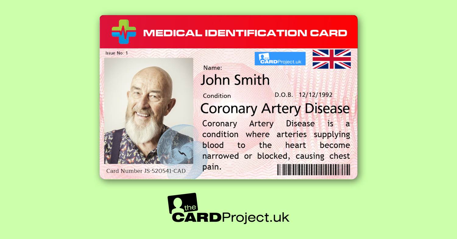 Coronary Artery Disease Premium Medical Card (FRONT)